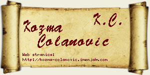 Kozma Čolanović vizit kartica